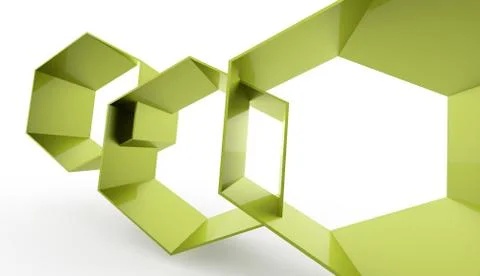 Green abstract hexagonal cell background rendered on white Stock Illustration