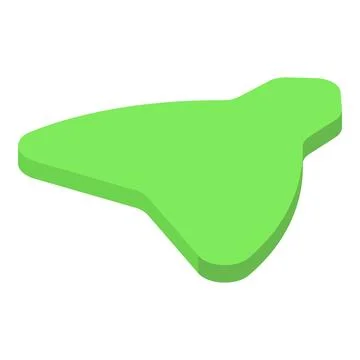 Green abstract isometric shape floating on white background 스톡 일러스트