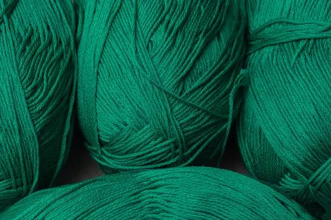 Green abstract knitting thread background 写真素材
