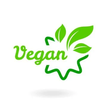 Green abstract leaf icon natural set on white background. Vegan Bio, Ecology Stock Illustration