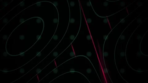 Green Abstract Lines and Purple Circles Motion for Futuristic Tech Background Stock Footage 343709161
