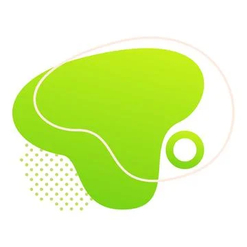 Green abstract liquid shape with gradient and halftone pattern 스톡 일러스트