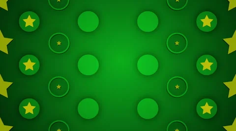 Green abstract loop motion background, pulsating circles and yellow star Stock Footage 40951449