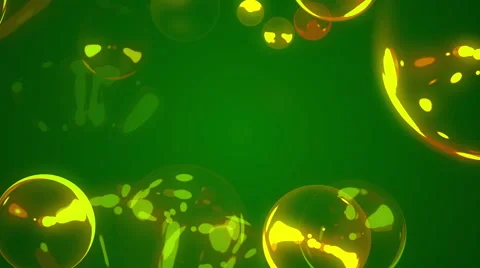 Green abstract loop motion background, yellow bubbles Stock Footage 44399561