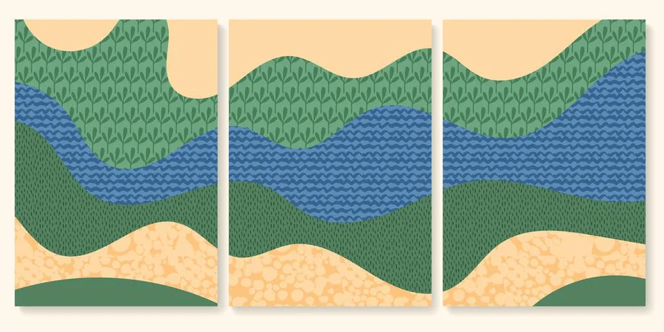 Green abstract map pattern vector illustration. Eco farm field background Illustrazione stock