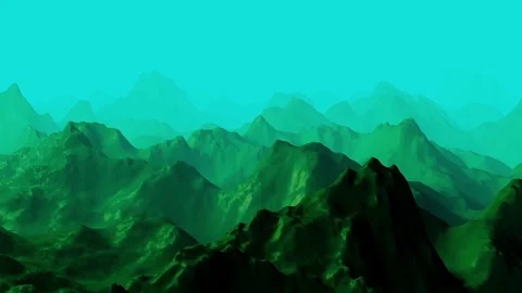 Green Abstract Mountain Landscape Background Stock Footage 80229777