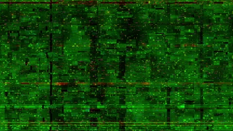 Green Abstract noise random motion Background. Futuristic Abstract censor square Stock Footage 165994037