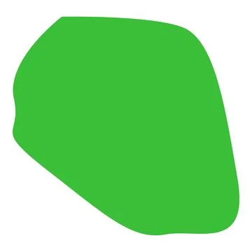 Green abstract organic blob shape on white background Illustrazione stock