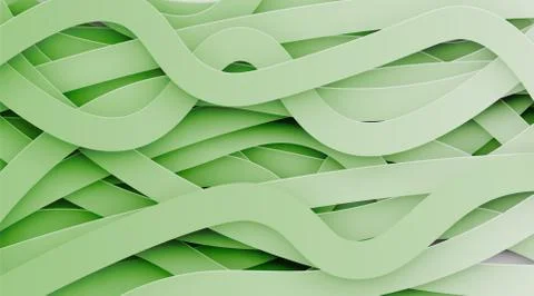 Green abstract papercut background with drop shadows, vector illustration Stock Illustration