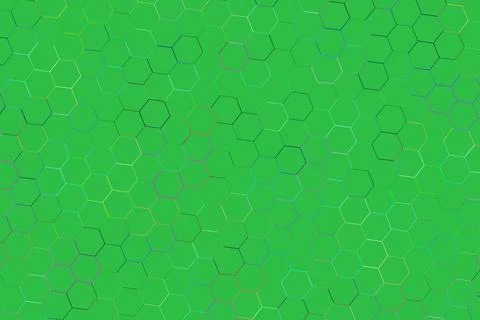 Green abstract pattern with hexagon shapes on vibrant background Stock Illustration