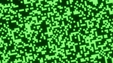 Green Abstract Pixelated Background or QR Code Rotate on Flatlay View Stock Footage 130039215