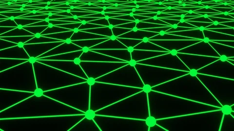 Green Abstract Polygon or Triangle Shape Rotate Motion Background on Side View Stock Footage 129069008