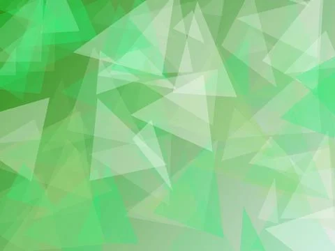 Green Abstract Polygonal Background with Overlapping Translucent Geometric .. Illustrazione stock