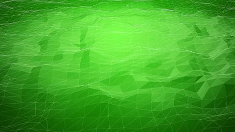 Green abstract polygonal background with wireframe lines Stock Illustration