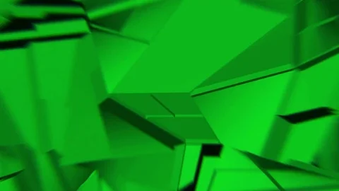 Green abstract polygonal broken shapes fluctuate seamless loop. 3D animation. Stockbeeldmateriaal 85140983