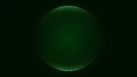 A green abstract round sphere made of shiny particles.  background animation Stock Footage 277798777