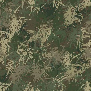 Green abstract seamless background of randomly interwoven bands and wavy lines Stock Illustration