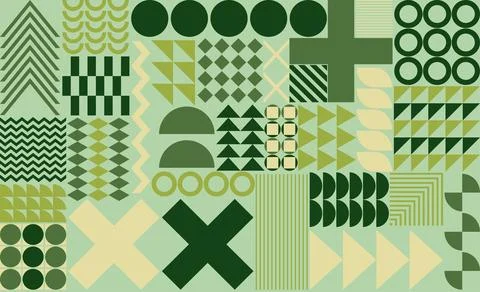 Green abstract seamless geometric pattern. Olive and khaki vector backgroun.. イラスト素材