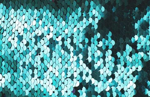 Green abstract sequins sparkling background. Texture of sequins. 스톡 사진