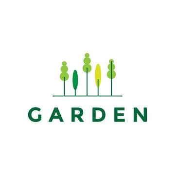 Green abstract simple trees park logo design vector graphic symbol icon ill.. Stock Illustration