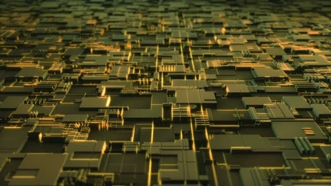 Green abstract technological board loop Stock Footage 85481948