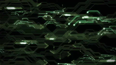 Green abstract technology background with circuit board loop animation Stock Footage 151035100