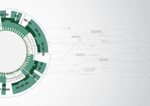 Green abstract technology background with various elements Stock Illustration