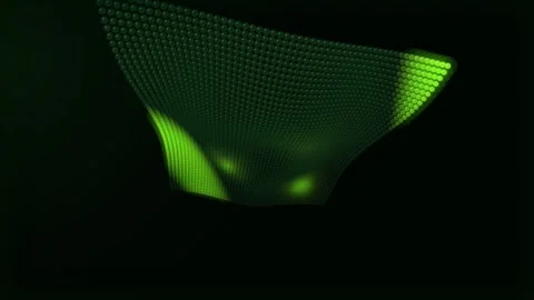 Green abstract technology grid with pulsating light in dark ambient space m.. Stock Footage 341733776