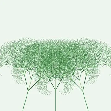 Green abstract tree branches network illustration on white background Stock Illustration