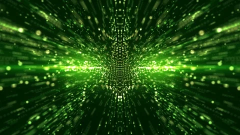 Green abstract tunnel from particles Stock Footage 94153014