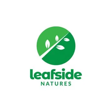 Green abstract two side leaf logo design, vector graphic symbol icon illust.. 스톡 일러스트
