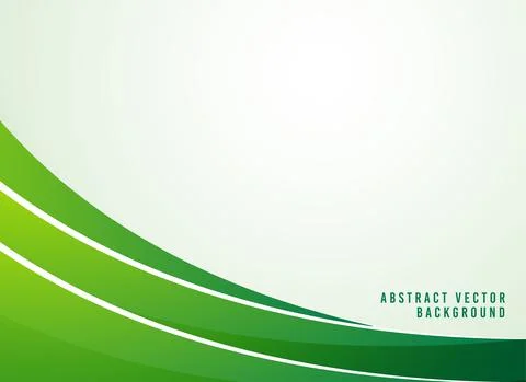 Green Abstract vector background . Green gradient wavy background Stock Illustration