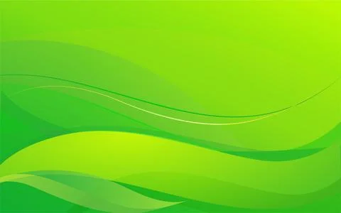 Green Abstract vector background with wavy lines and shape. Green Wave Backgr Stock Illustration