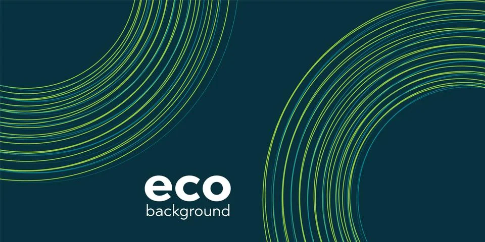 Green abstract vector background.ECO waved lines for website and flyer design Stock Illustration