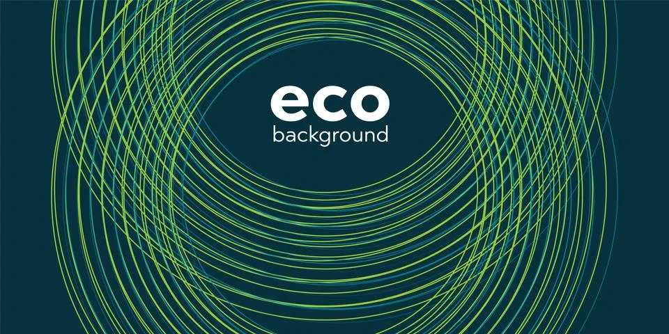 Green abstract vector background.ECO waved lines for website and flyer design Illustrazione stock