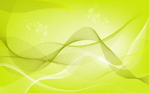 Green abstract wave background with flowing lines and soft light gradients. Stock Illustration