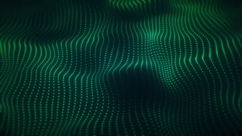 Green abstract waves of particles Stock Footage 284976833