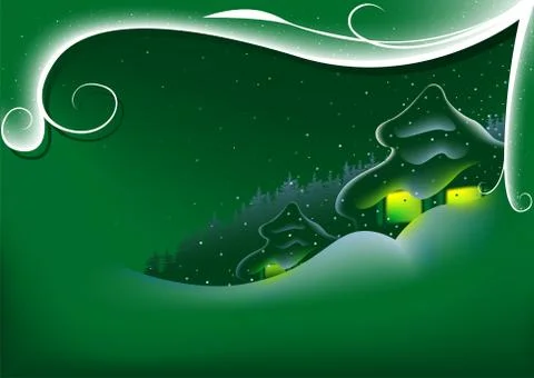 Green Abstract Xmas Stock Illustration