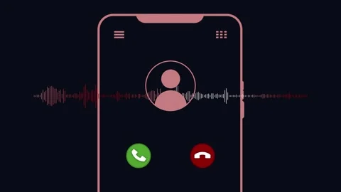 Green accept button and red color call ending button animation with voice spectr 스톡 동영상 264987766