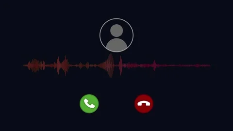 Green accept button and red color call ending button animation with voice spectr 스톡 동영상 264987768