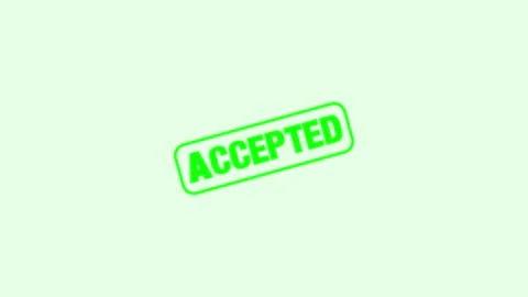 Green accepted stamp animation on minimalist background, for business appro.. Stock Footage 345675934