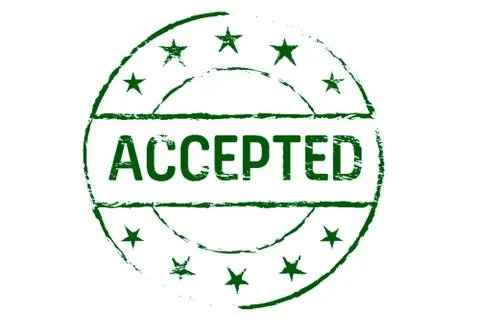 Green "Accepted" stamp Stock Illustration