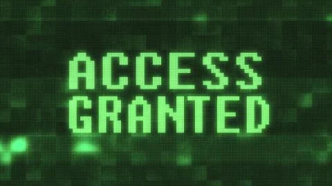 Green access granted text on digital black lcd screen illustration new quality Stock Illustration
