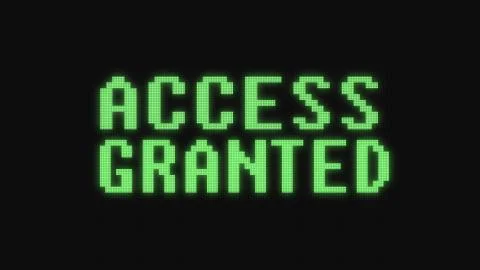 Green access granted text on digital black lcd screen illustration new quality Stock Illustration
