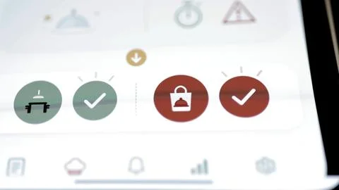 Green active controls beside red locked stages Stock Photos