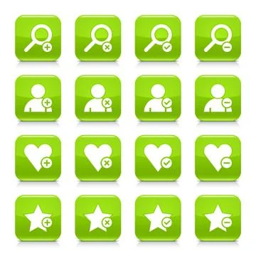 Green additional sign square icon web button Illustrazione stock