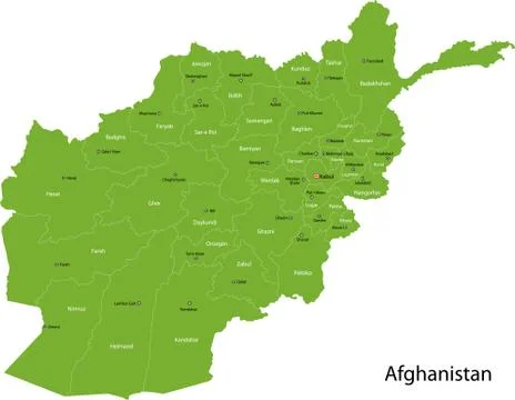 Green Afghanistan map Stock Illustration
