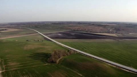 Green agricultural landscape in spring. Stock-Footage 106931512