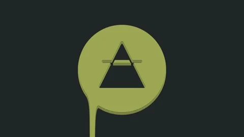 Green Air element of the symbol alchemy icon isolated on black background. Basic Stock Footage 235598489