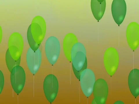Green air party balloons on gradient green-orange background Stock-Footage 53297765